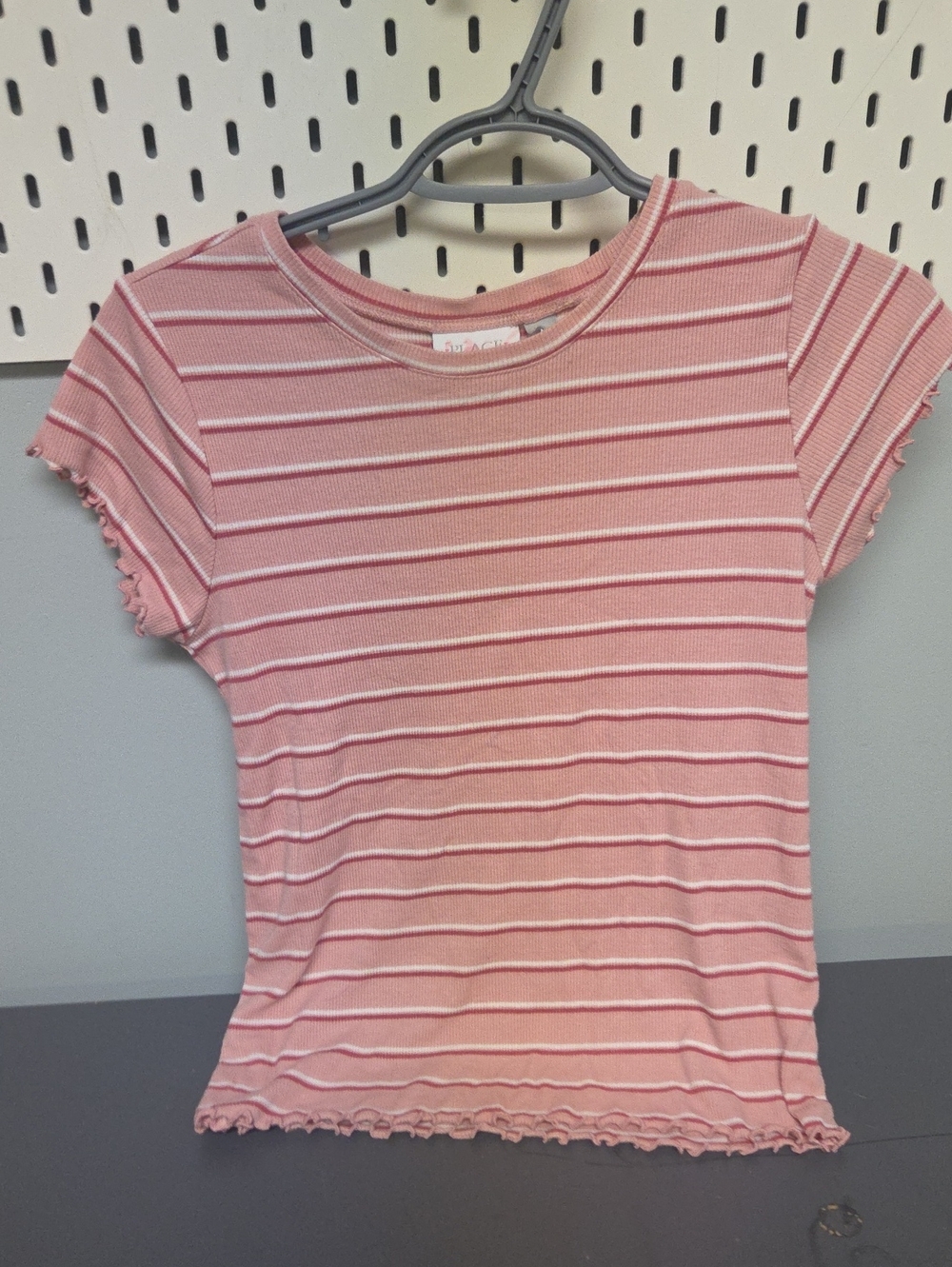 Girls Pink Striped Short Sleeve Tee - Childrens Place